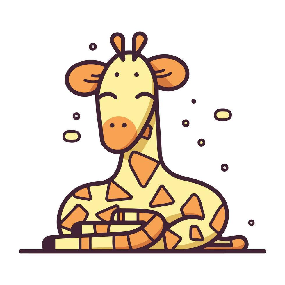 süß Giraffe. Vektor Illustration im eben Stil. isoliert auf Weiß Hintergrund.