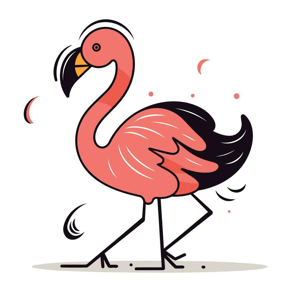 flamingo vektor illustration. söt flamingo tecknad serie karaktär.