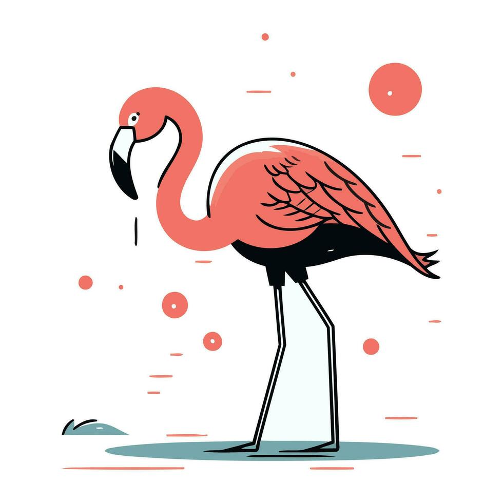 flamingo. vektor illustration i platt stil på vit bakgrund.