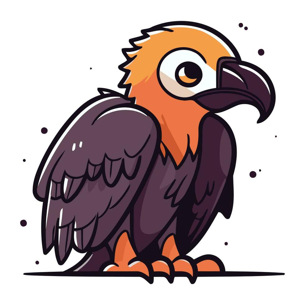 Illustration von süß Karikatur gelbbraun Adler auf Weiß Hintergrund vektor