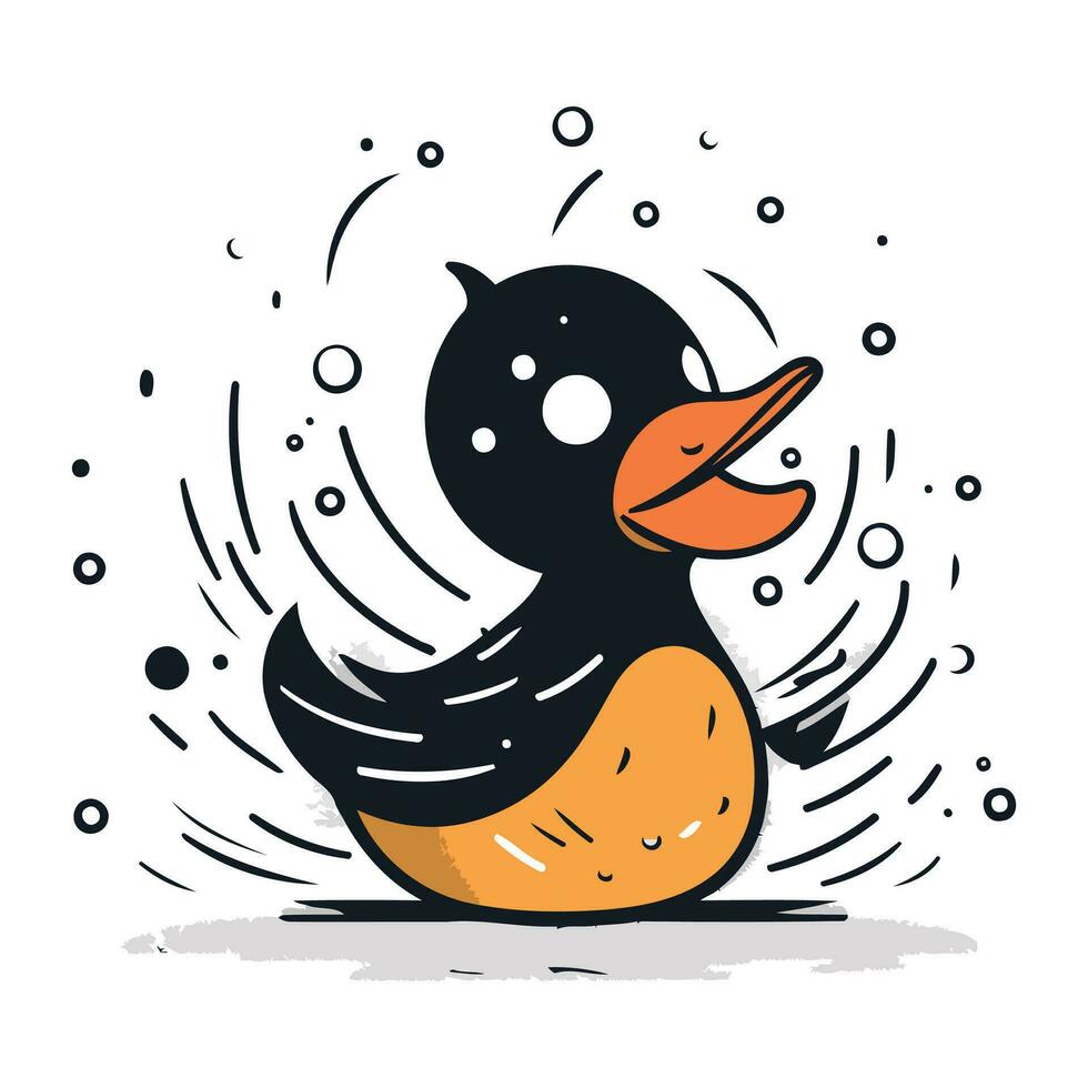 Ente Gekritzel Symbol. Vektor Illustration von süß Ente.