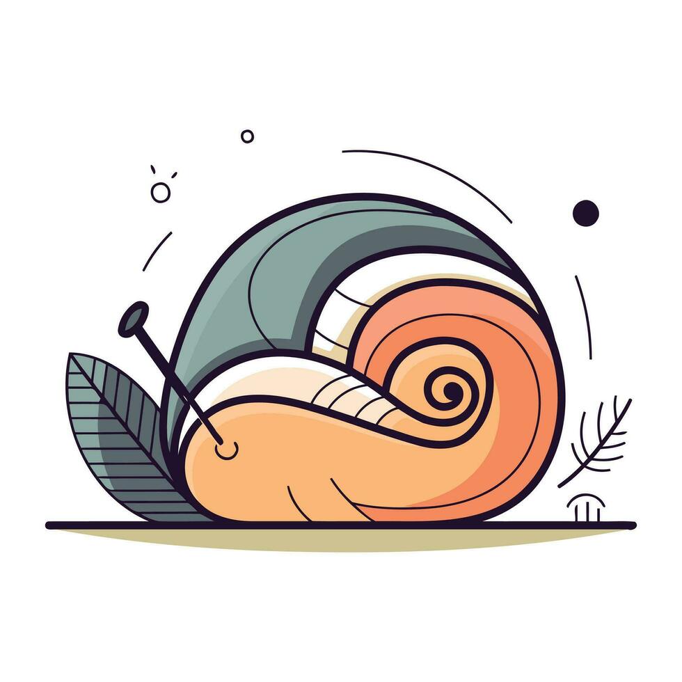 Karikatur Schnecke. Vektor Illustration von ein Schnecke auf ein Weiß Hintergrund.