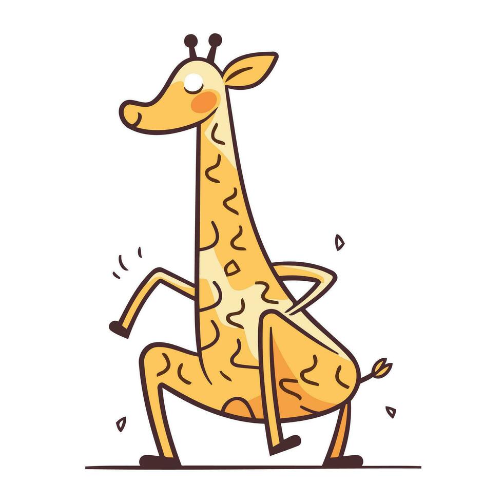 süß Karikatur Giraffe. Vektor Illustration im ein eben Stil.