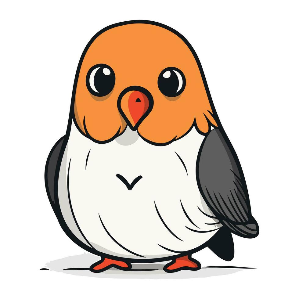 Illustration von ein süß Karikatur Pinguin isoliert auf ein Weiß Hintergrund vektor