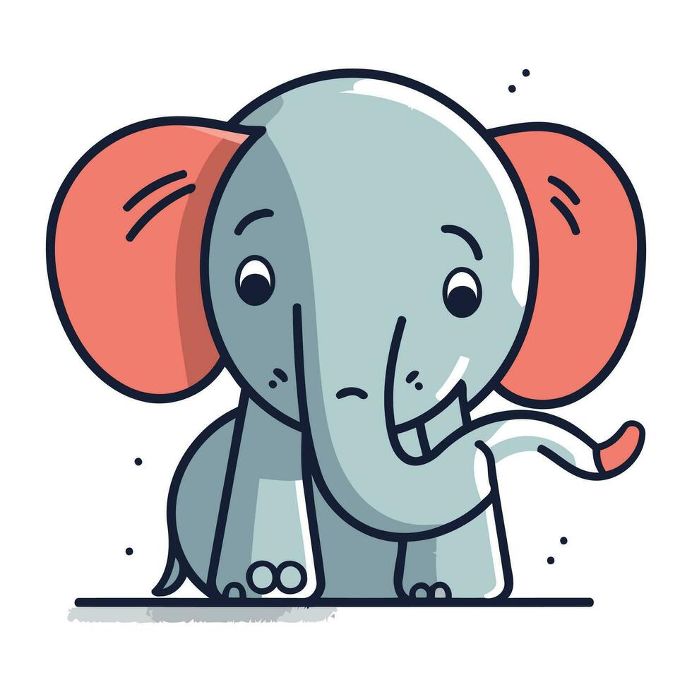 süß Karikatur Elefant. Vektor Illustration von ein süß wenig Elefant.