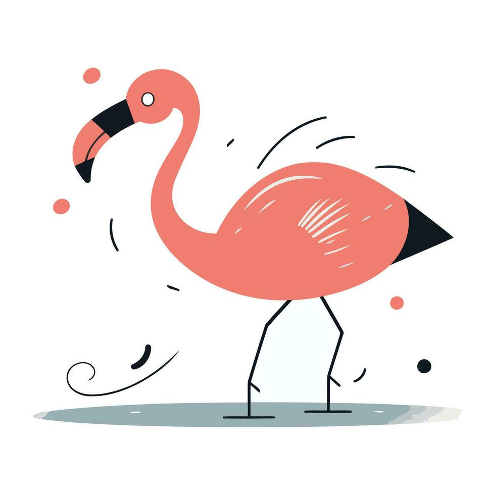 flamingo. vektor illustration i platt stil. isolerat på vit bakgrund.