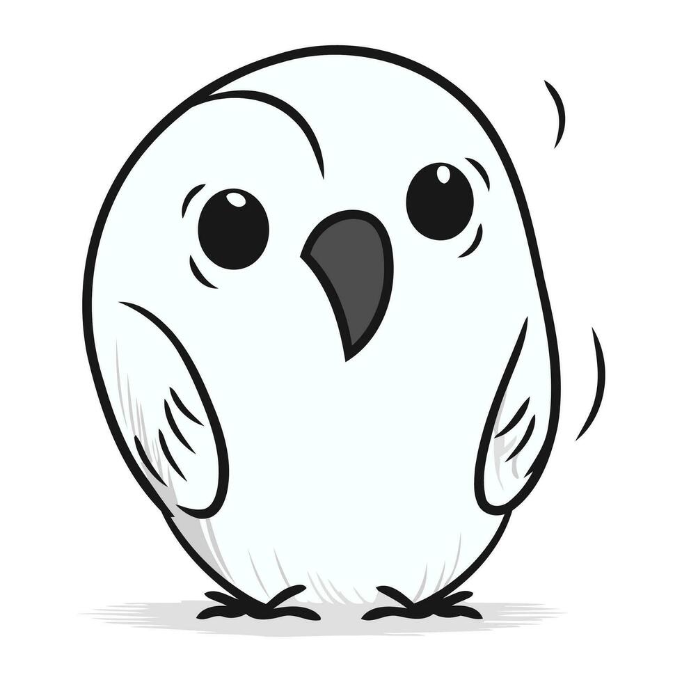 illustration av en söt liten fågel på vit bakgrund vektor