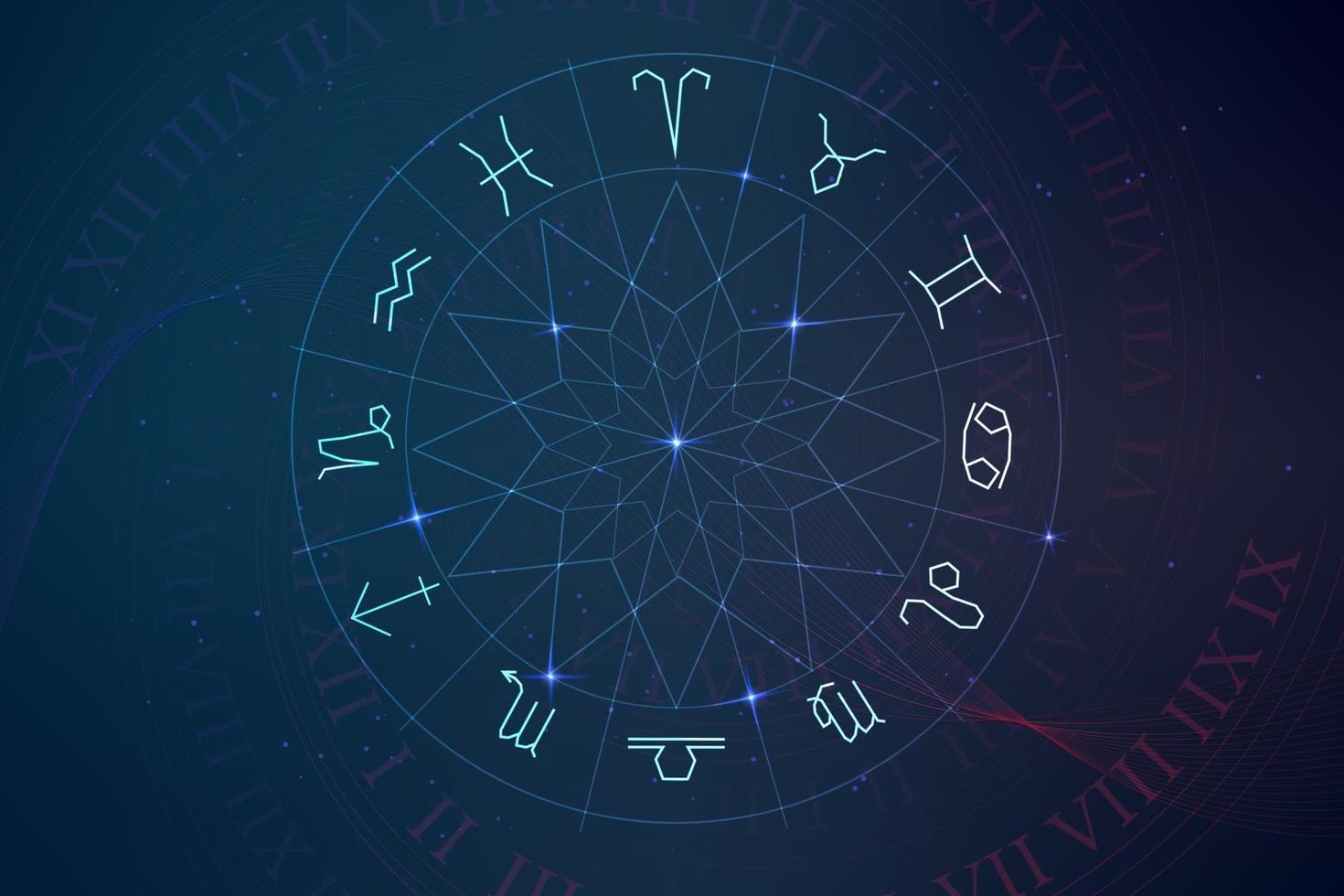 astrologi och numerologi koncept med siffror över stjärnhimmel vektor