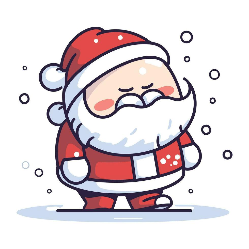 santa claus vektor illustration. glad jul tecknad serie karaktär.