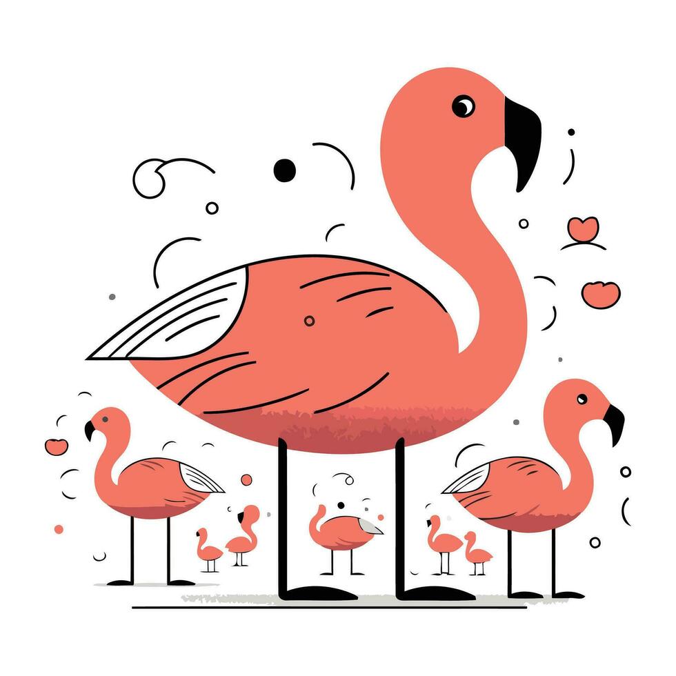 Flamingo. Flamingo. Flamingo. Vektor Illustration.