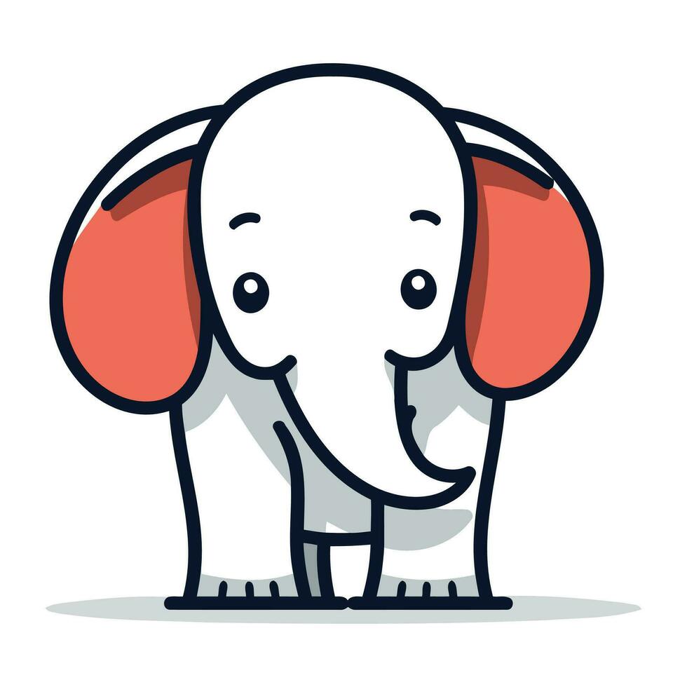 süß Karikatur Elefant. Tier Charakter Design. Vektor Illustration im eben Stil.