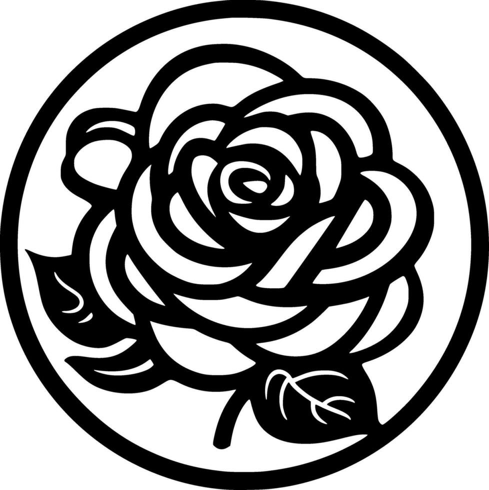 Rose, minimalistisch und einfach Silhouette - - Vektor Illustration