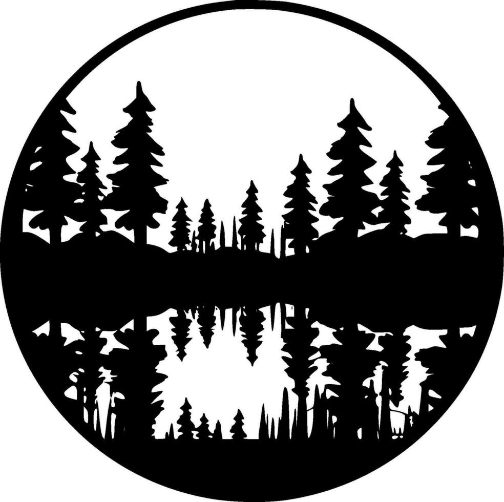 Wald - - minimalistisch und eben Logo - - Vektor Illustration