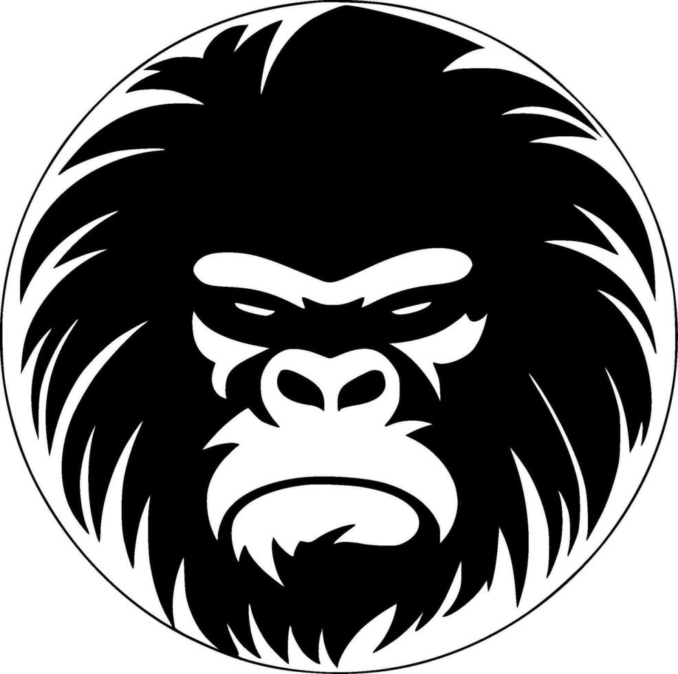 gorilla - minimalistisk och platt logotyp - vektor illustration