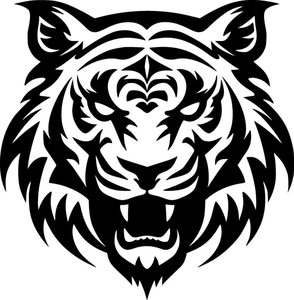 Tiger - - minimalistisch und eben Logo - - Vektor Illustration