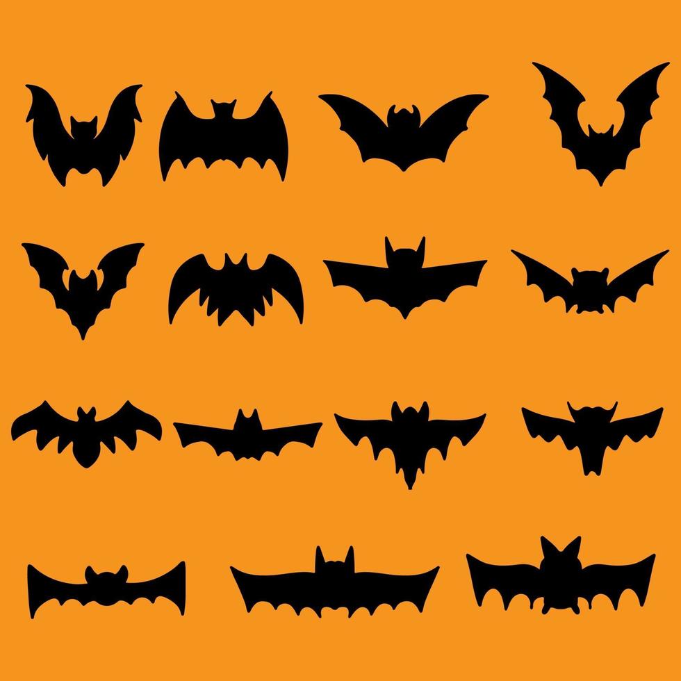Vektor-Set von Halloween-Fledermaus-Silhouette vektor