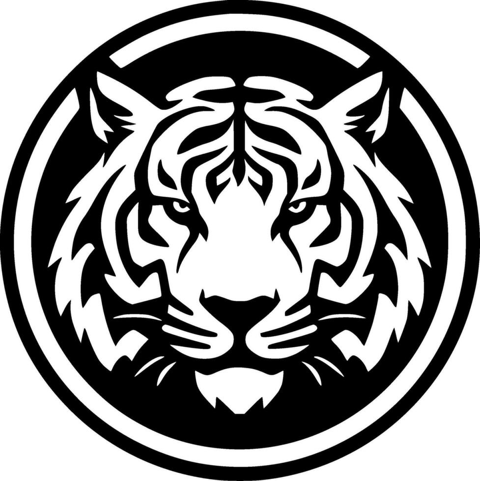 tiger, minimalistisk och enkel silhuett - vektor illustration