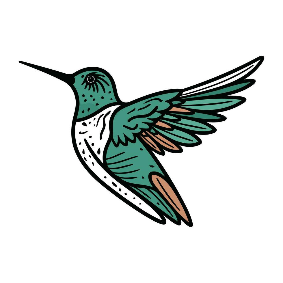 kolibri. hand dragen vektor illustration i klotter stil