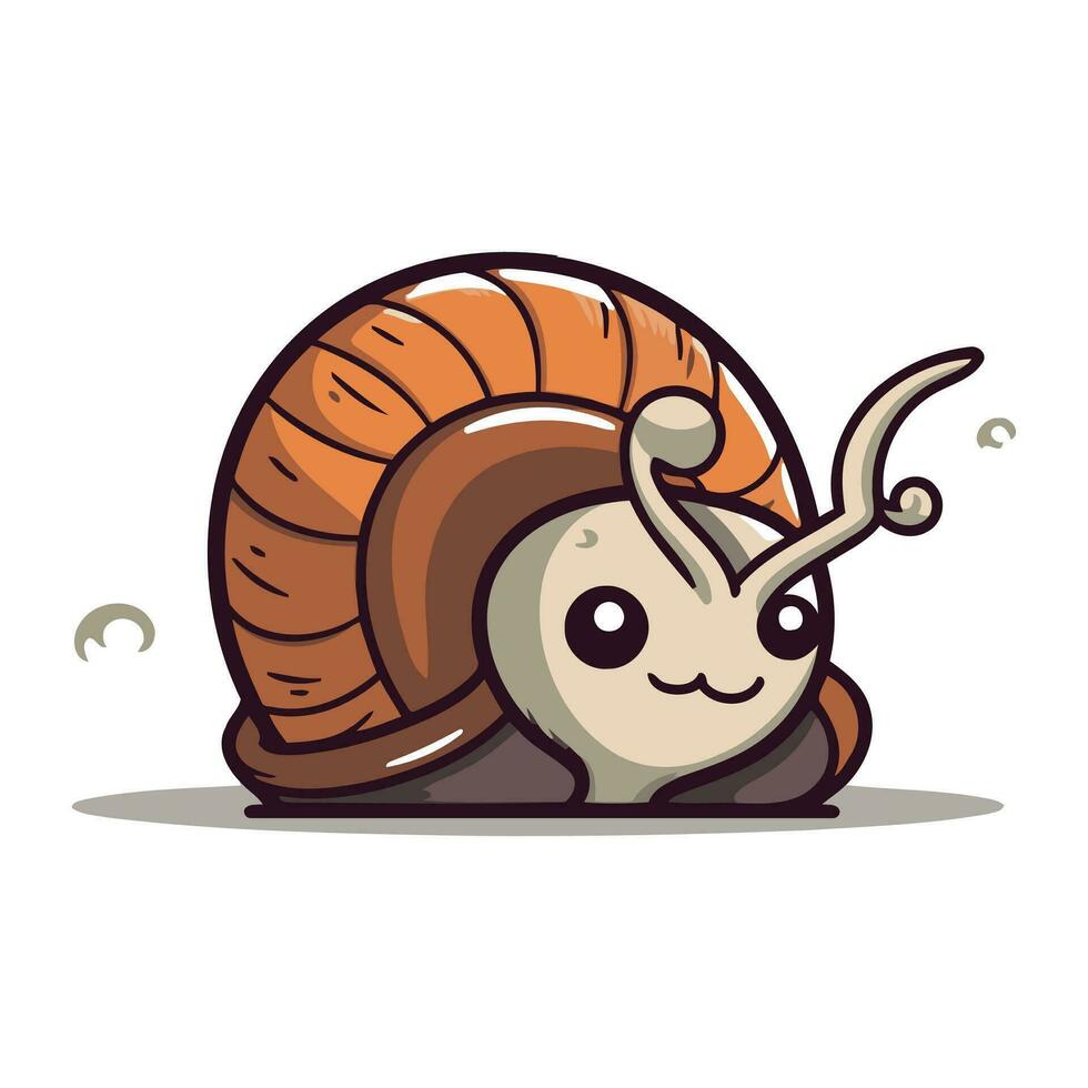 süß Schnecke Karikatur Maskottchen Charakter Vektor Illustration.