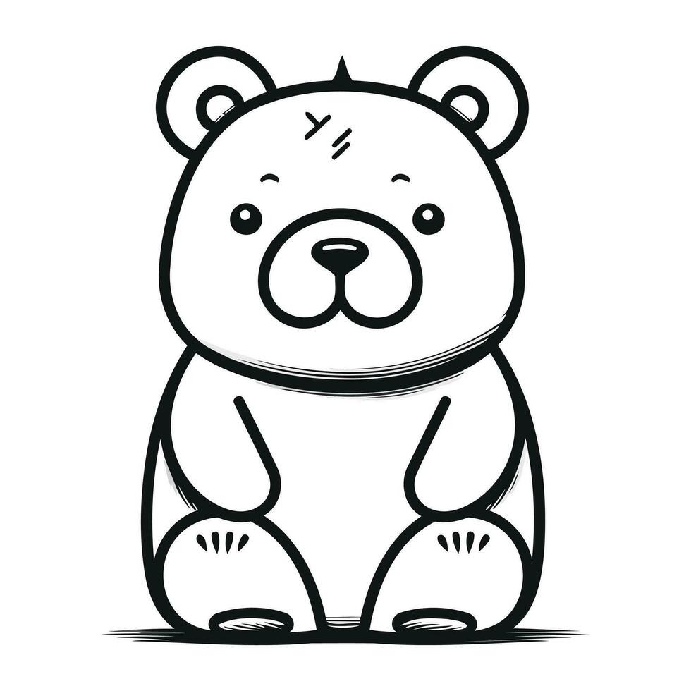 Teddy tragen. Vektor Illustration von ein süß Bär auf ein Weiß Hintergrund.