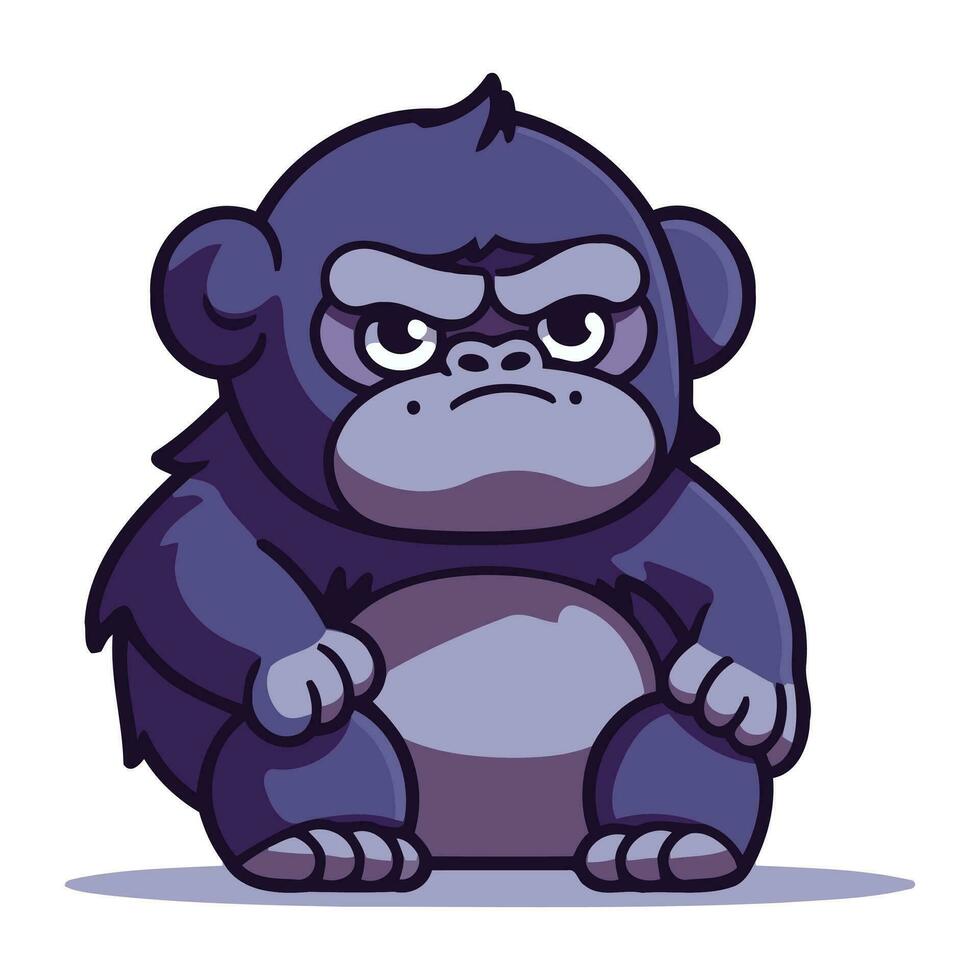 wütend Gorilla Karikatur Maskottchen Charakter Vektor Illustration.