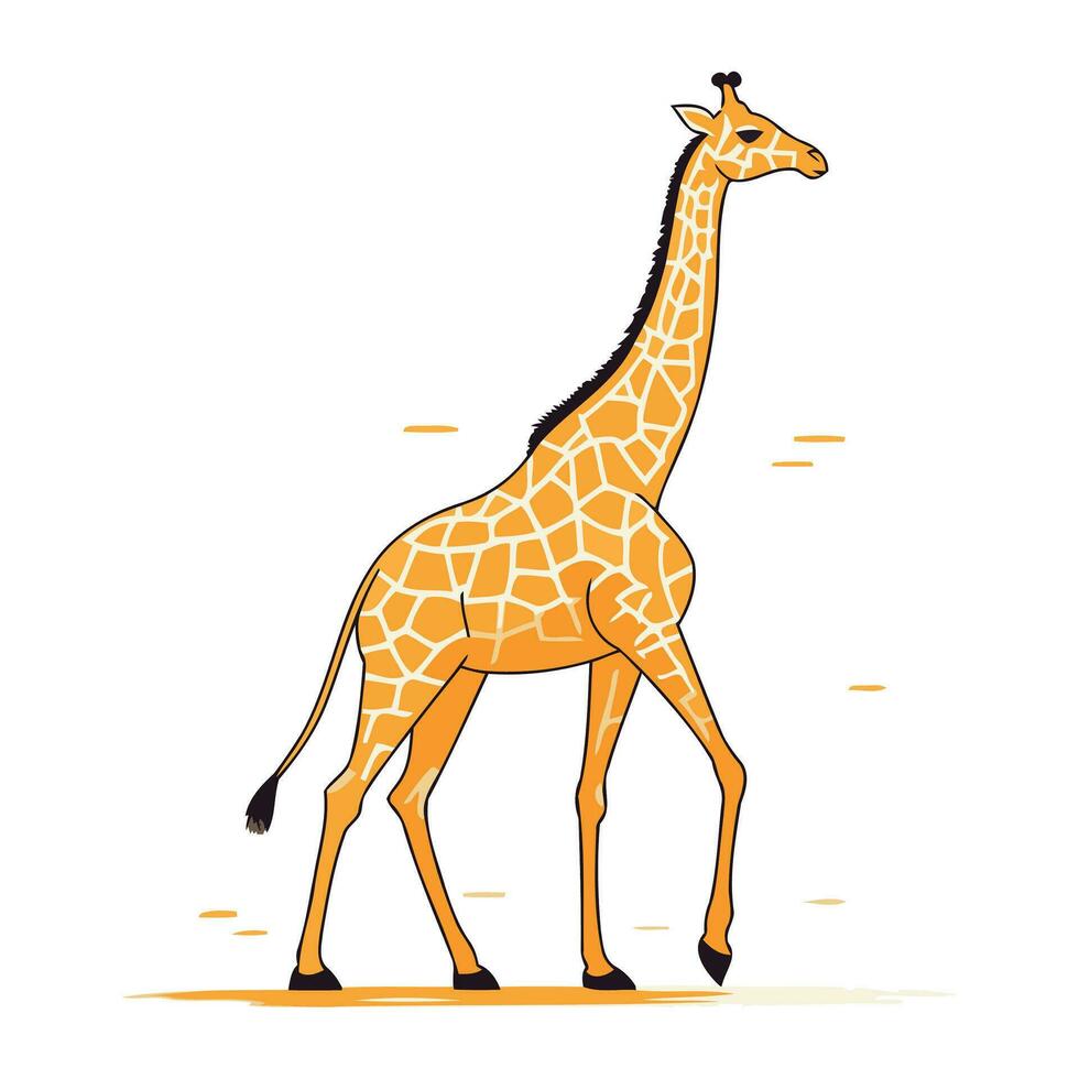 Giraffe isoliert auf Weiß Hintergrund. Vektor Illustration im eben Stil.