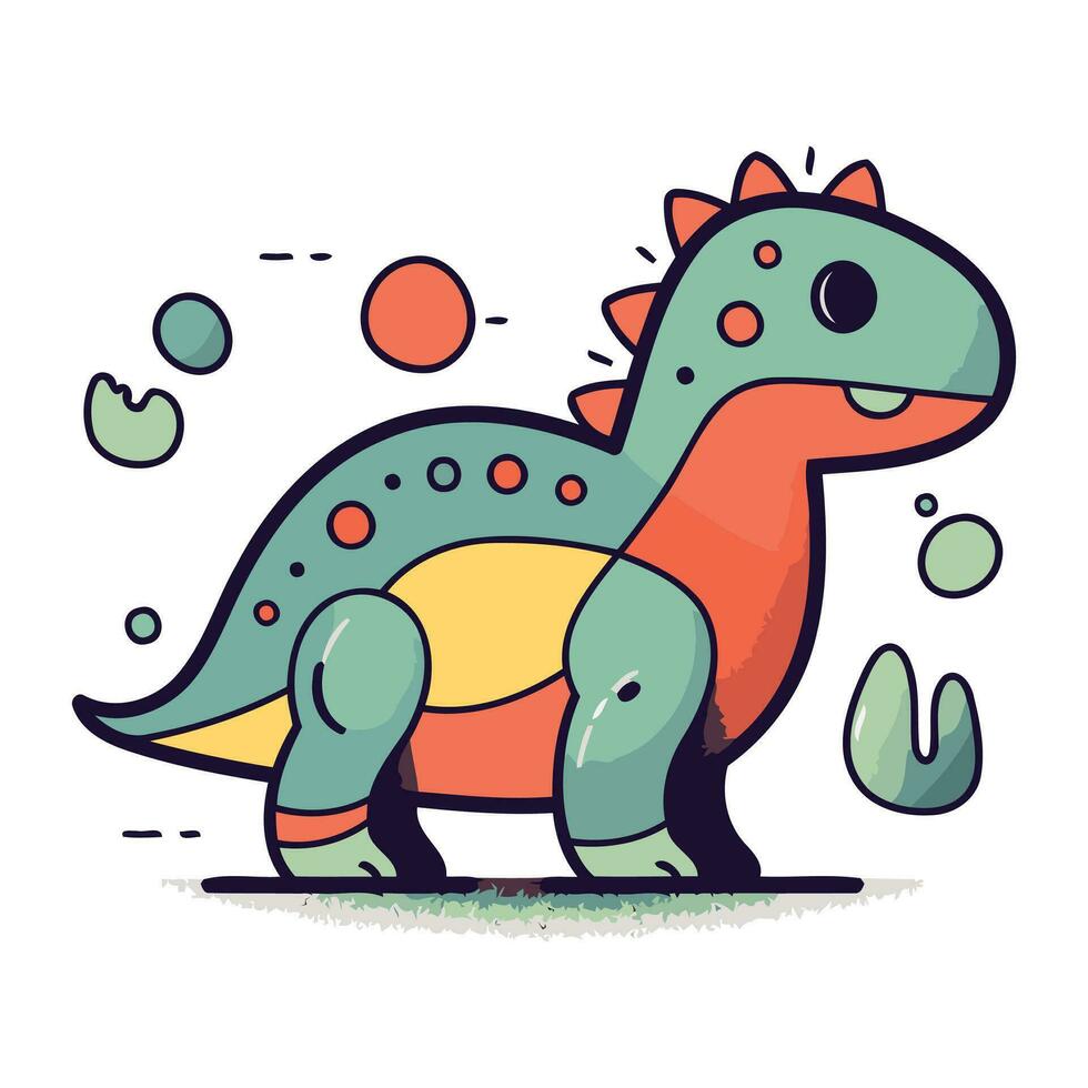 Dinosaurier. Vektor Illustration von ein süß Dinosaurier. Karikatur Stil.