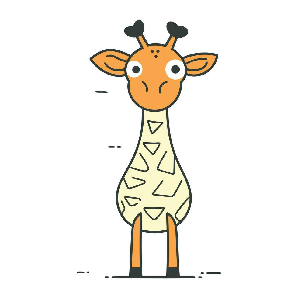 süß Karikatur Giraffe. Vektor Illustration. isoliert auf Weiß Hintergrund.