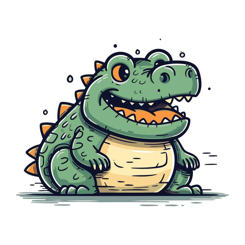 Krokodil. Vektor Illustration von ein komisch Karikatur Krokodil.