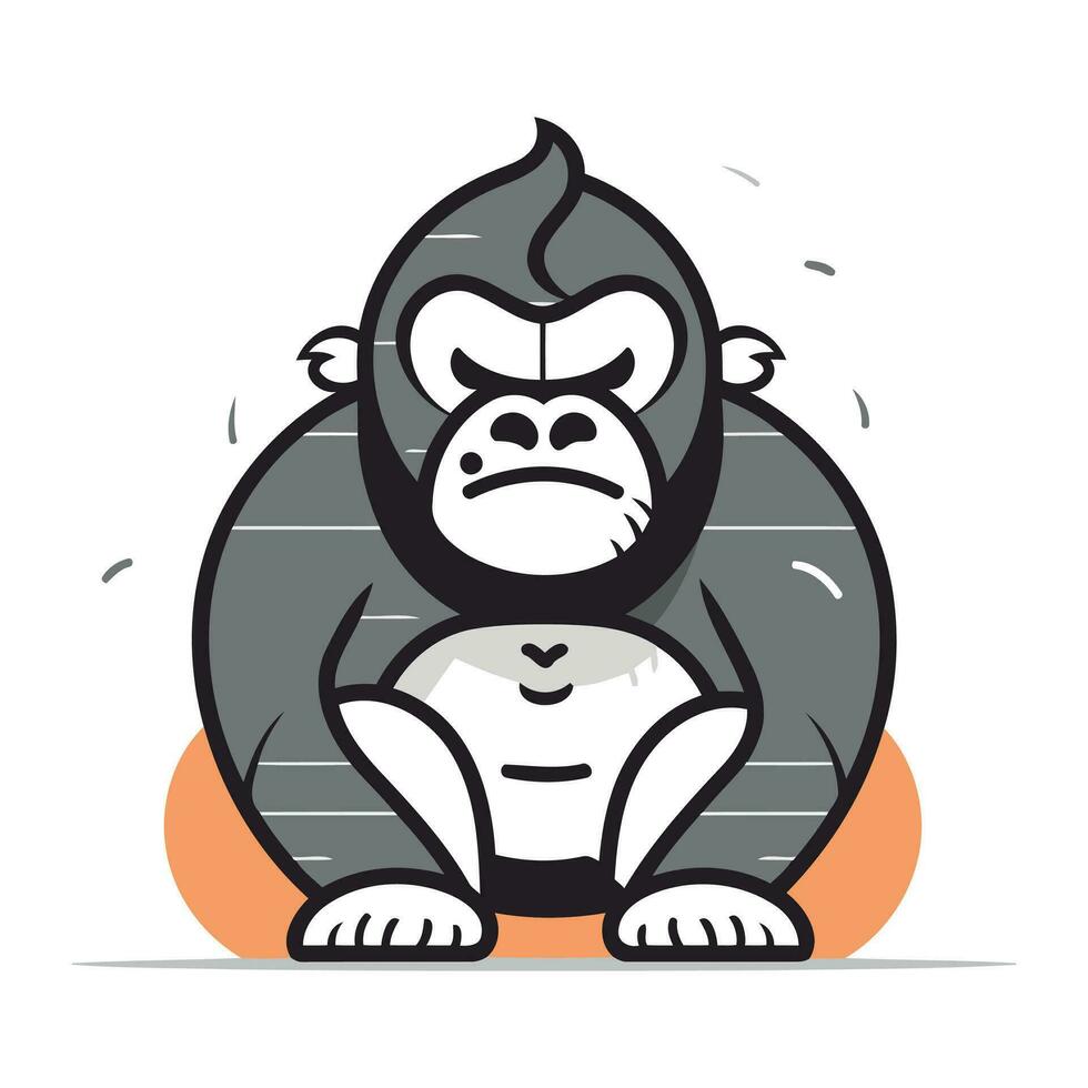 Gorilla Vektor Illustration. eben Design Stil. Gorilla Symbol.
