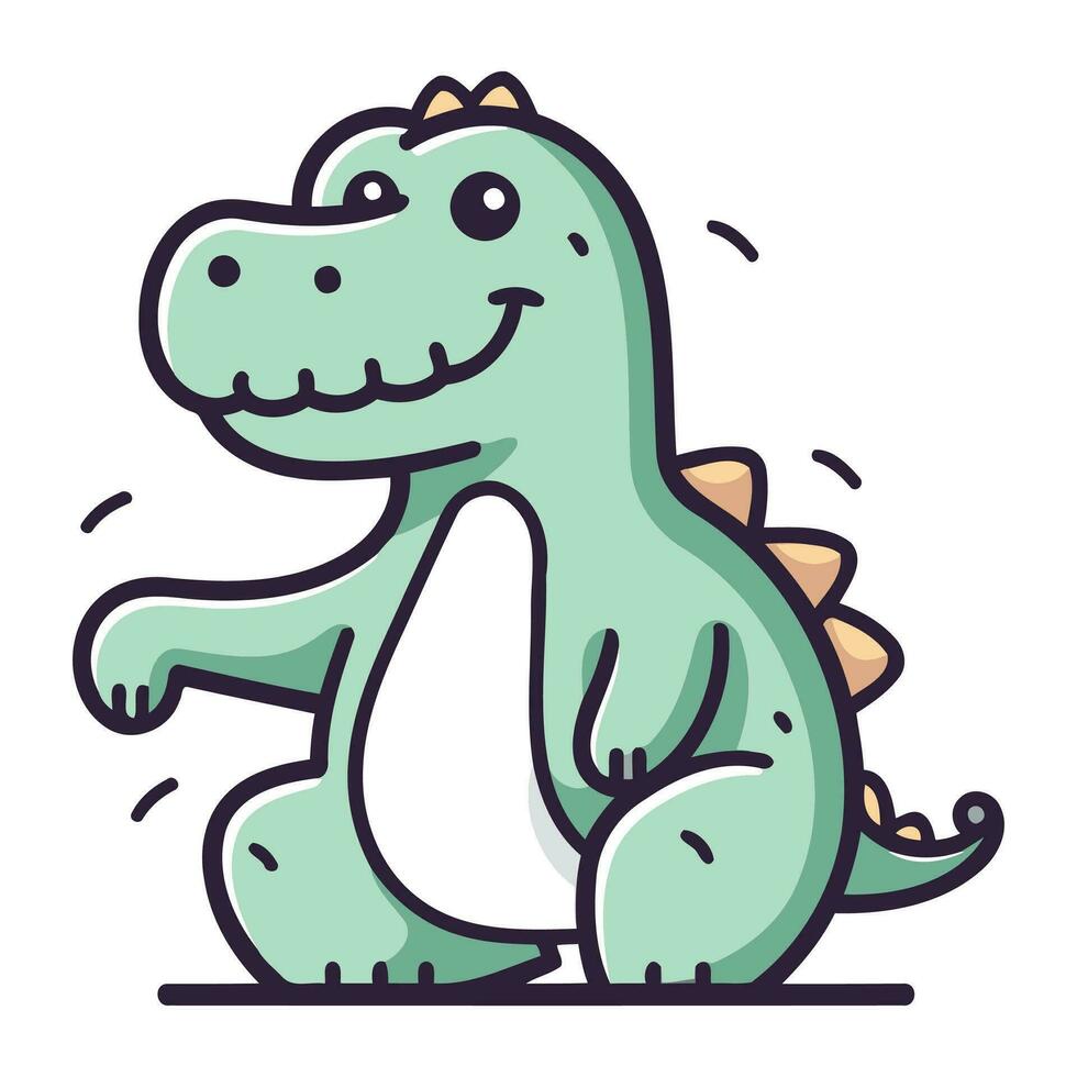 söt tecknad serie krokodil. vektor illustration i en platt stil.