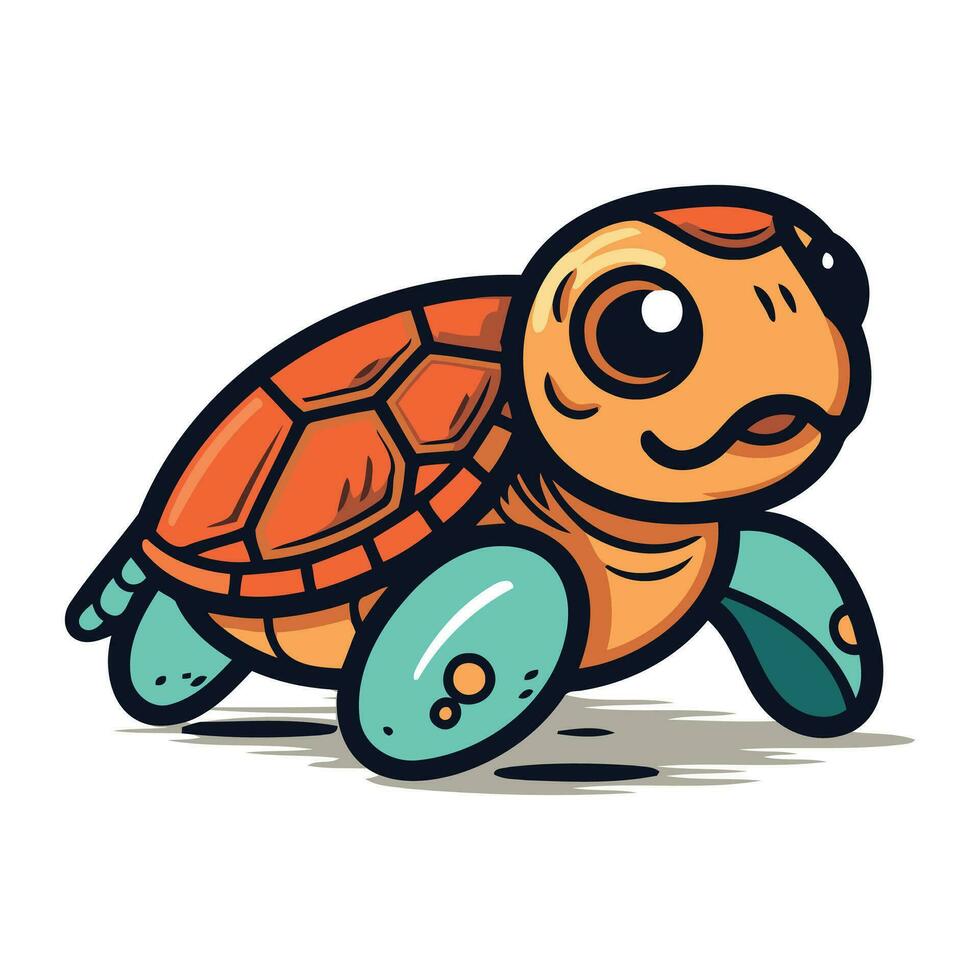 tecknad serie sköldpadda på en vit bakgrund. vektor illustration. eps 10