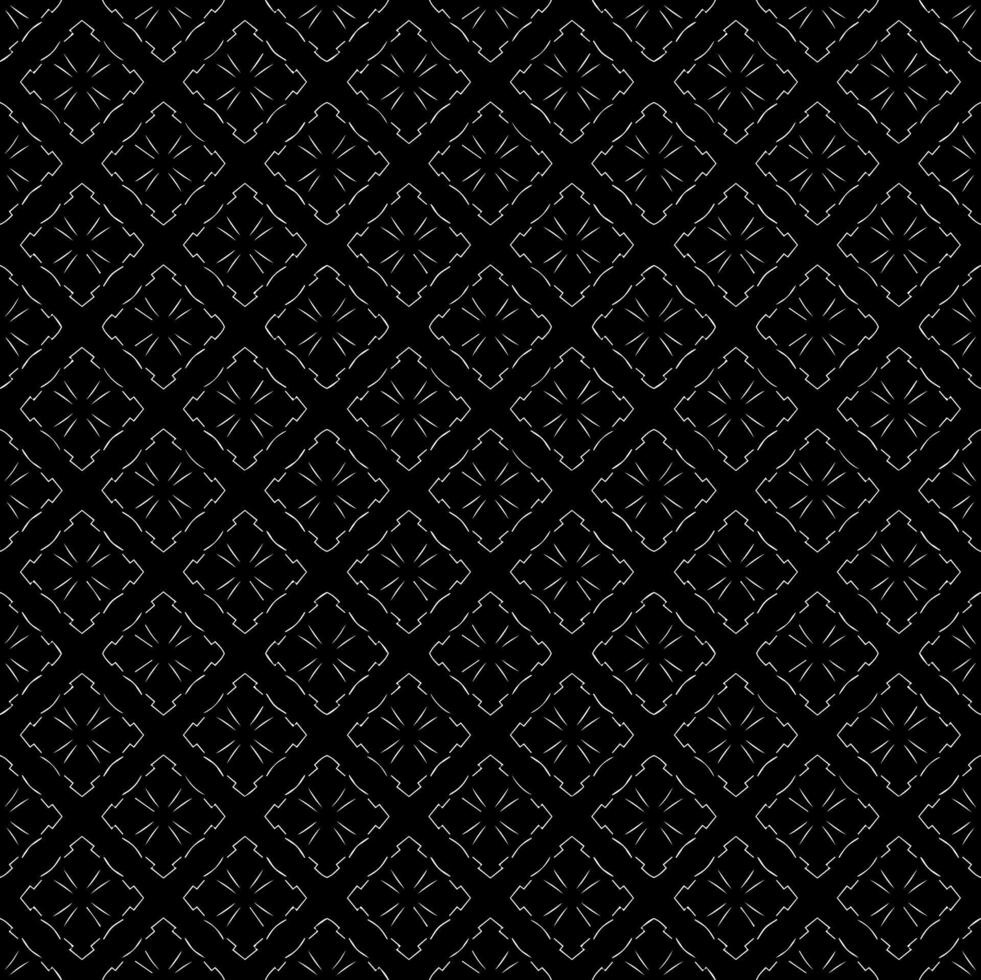 Schwarz-Weiß-nahtlose Mustertextur. Ziergrafik in Graustufen. Mosaik Ornamente. Mustervorlage. vektor