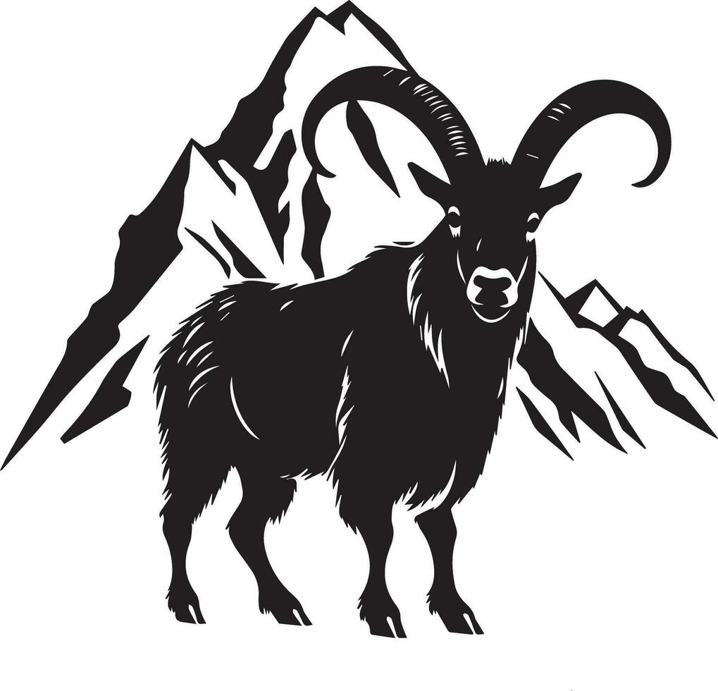 Ziege Vektor Logo Illustration schwarz Farbe
