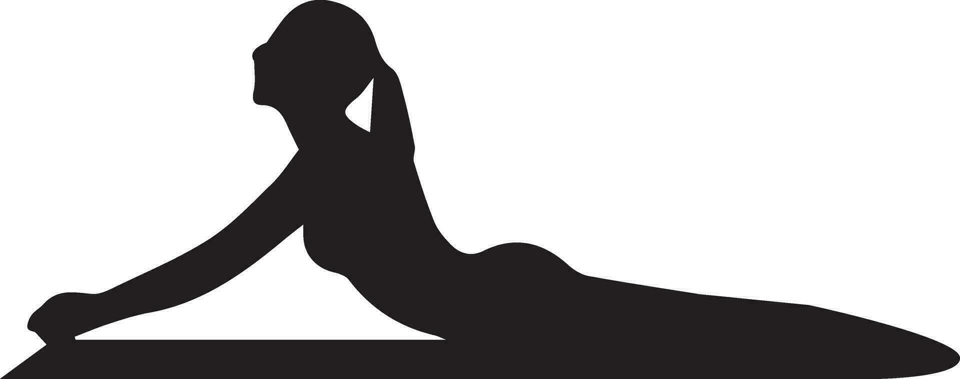 Frau Yoga Pose Vektor Silhouette Illustration