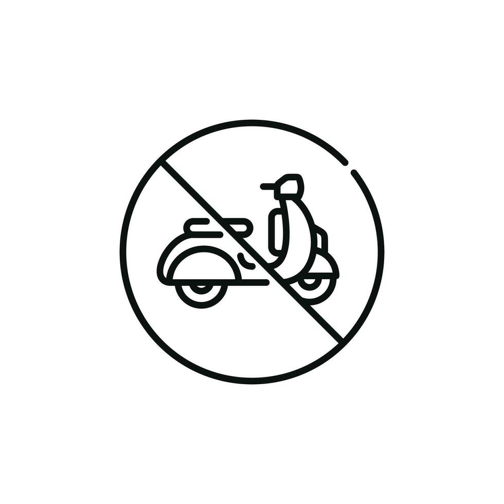 Nein Motorrad Linie Symbol Zeichen Symbol isoliert auf Weiß Hintergrund vektor