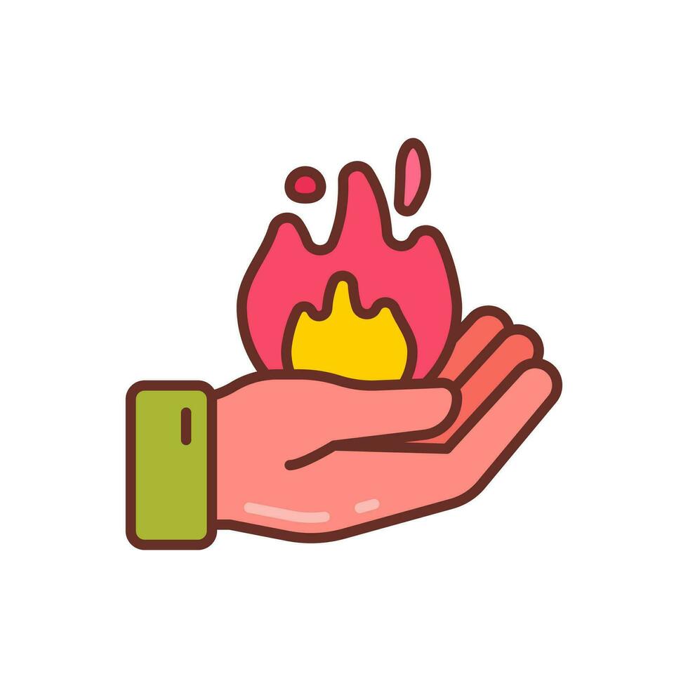 Hand Feuer Trick Symbol im Vektor. Illustration vektor