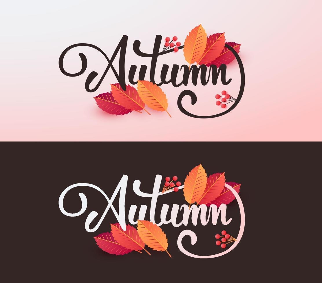 Herbstbanner Hintergrundlayout mit Blättern dekorieren vektor