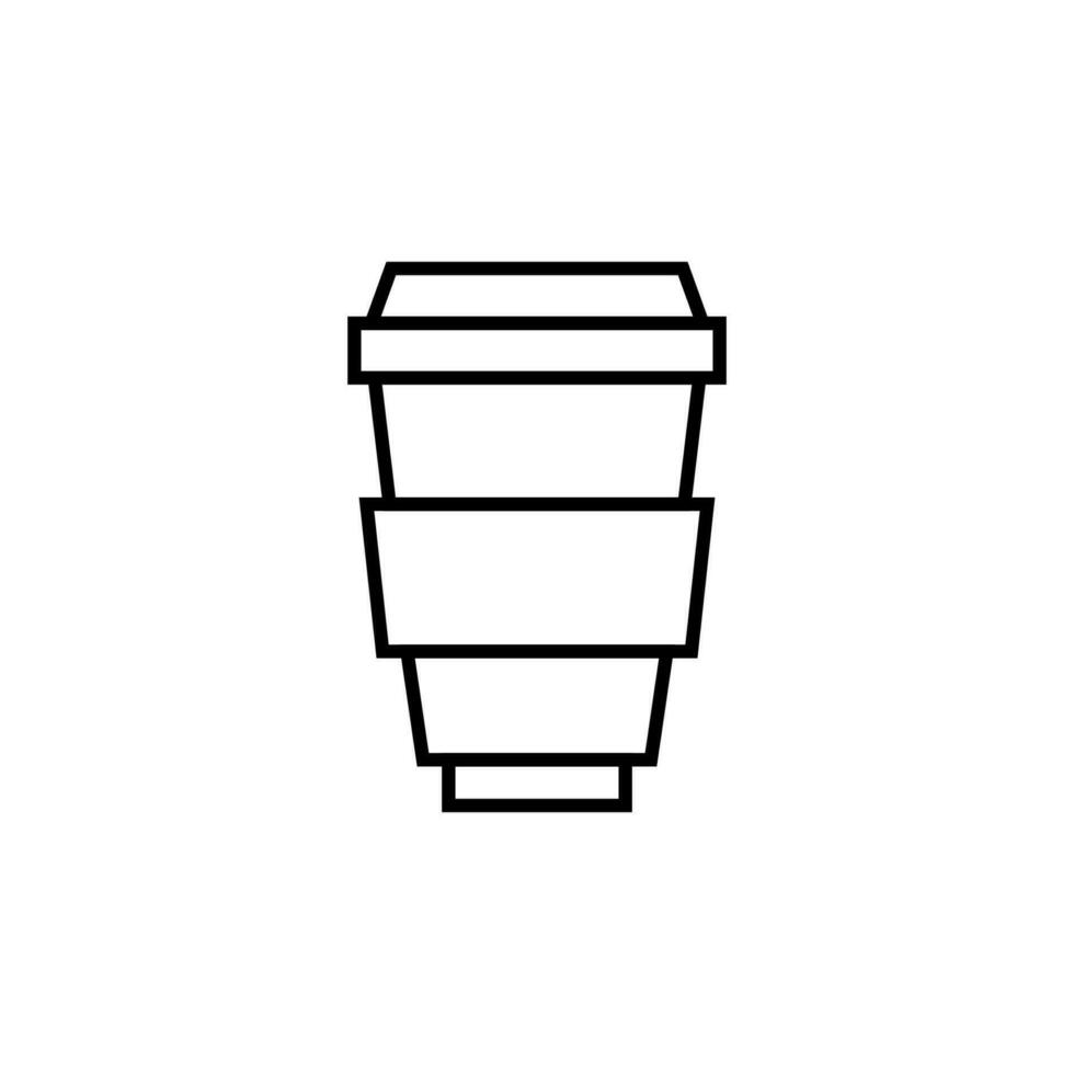 kaffe i disponibel kopp vektor ikon för annons. lämplig för böcker, butiker, butiker. redigerbar stroke i minimalistisk översikt stil. symbol för design