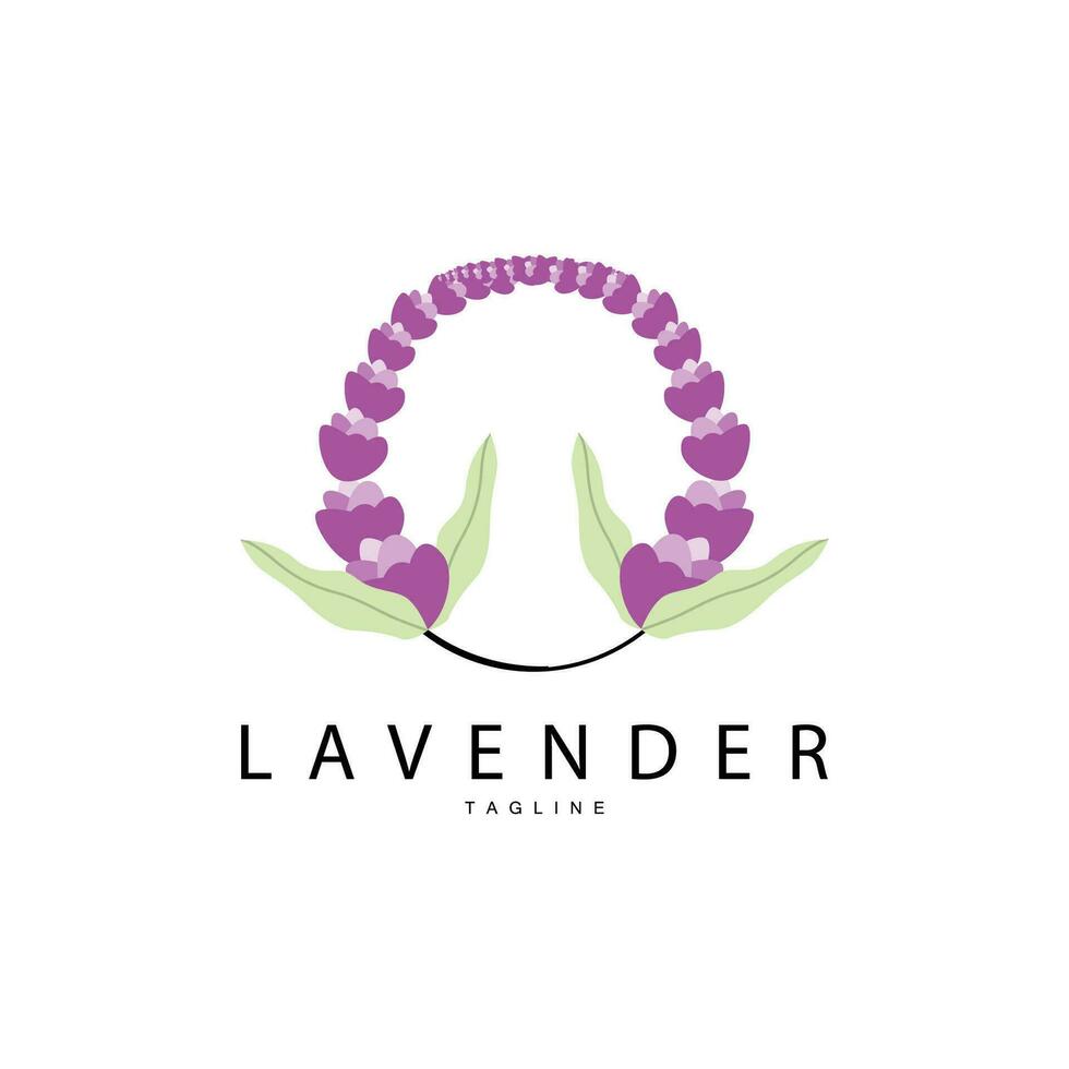 lavendel- logotyp, hand dragen bröllop växt design, vektor lavendel- växt parfym illustration design