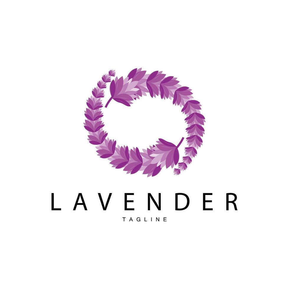 lavendel- logotyp, hand dragen bröllop växt design, vektor lavendel- växt parfym illustration design