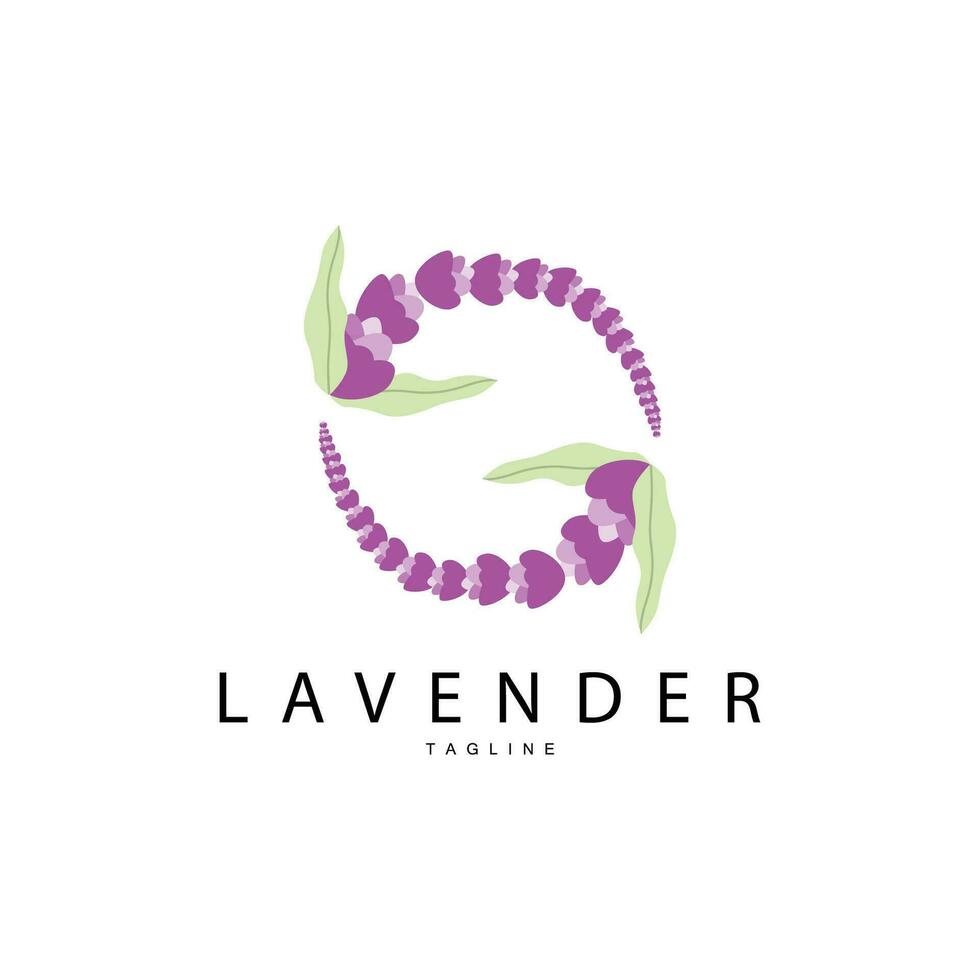 lavendel- logotyp, hand dragen bröllop växt design, vektor lavendel- växt parfym illustration design