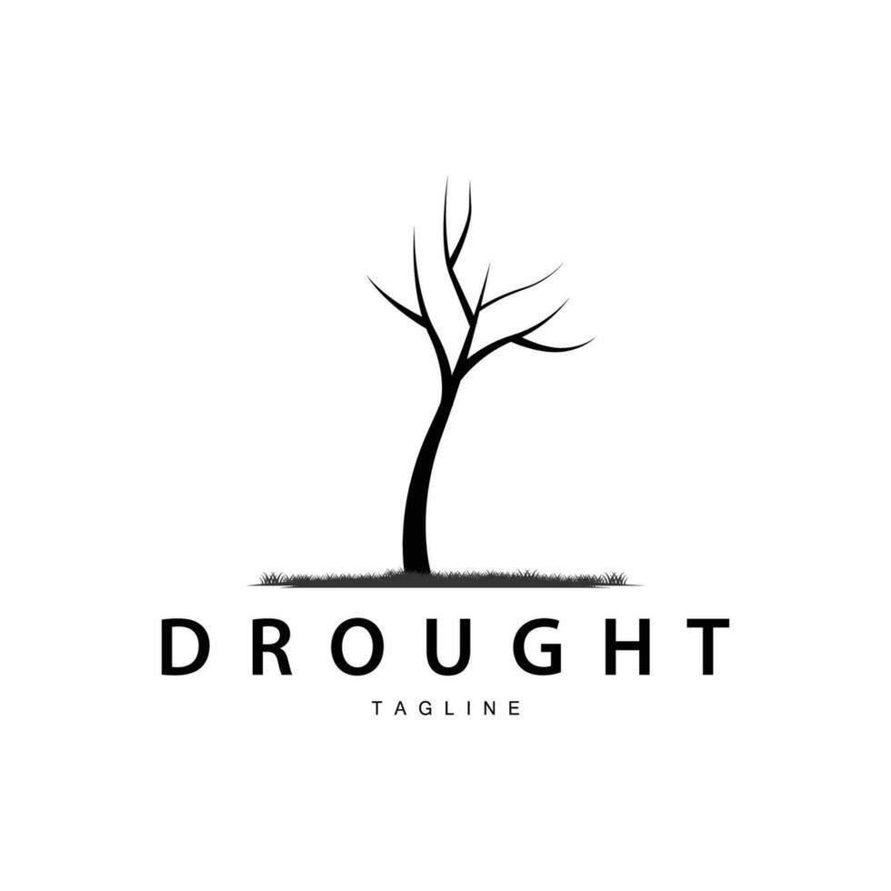 Dürre Logo, trocken Baum Logo Design mit einfach, minimalistisch und modern Vektor Linie Stil