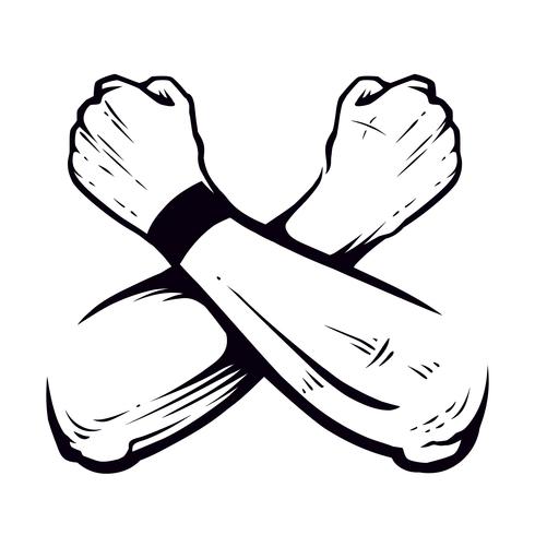 Korsade händer Clenched Fists Vector