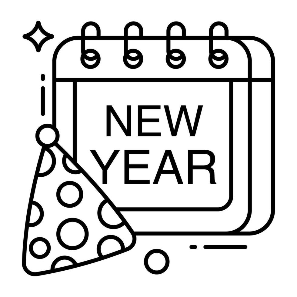 ein eben Design Symbol von Neu Jahr Kalender vektor