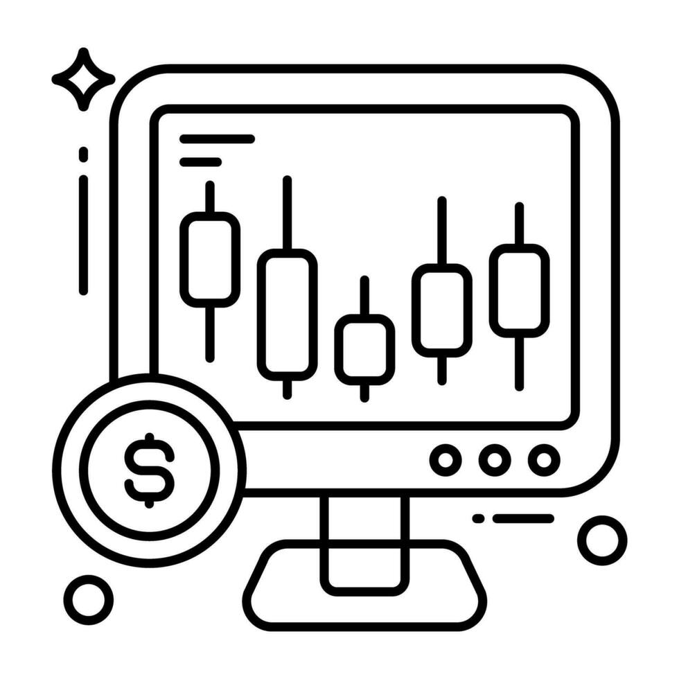 ein Linie Design Symbol von Netz Statistiken vektor