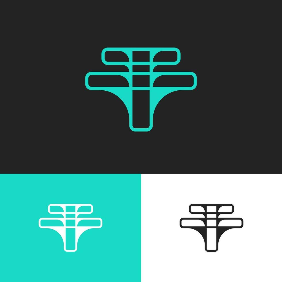 Prämie Brief t Monogramm Logo Design zum Marke vektor