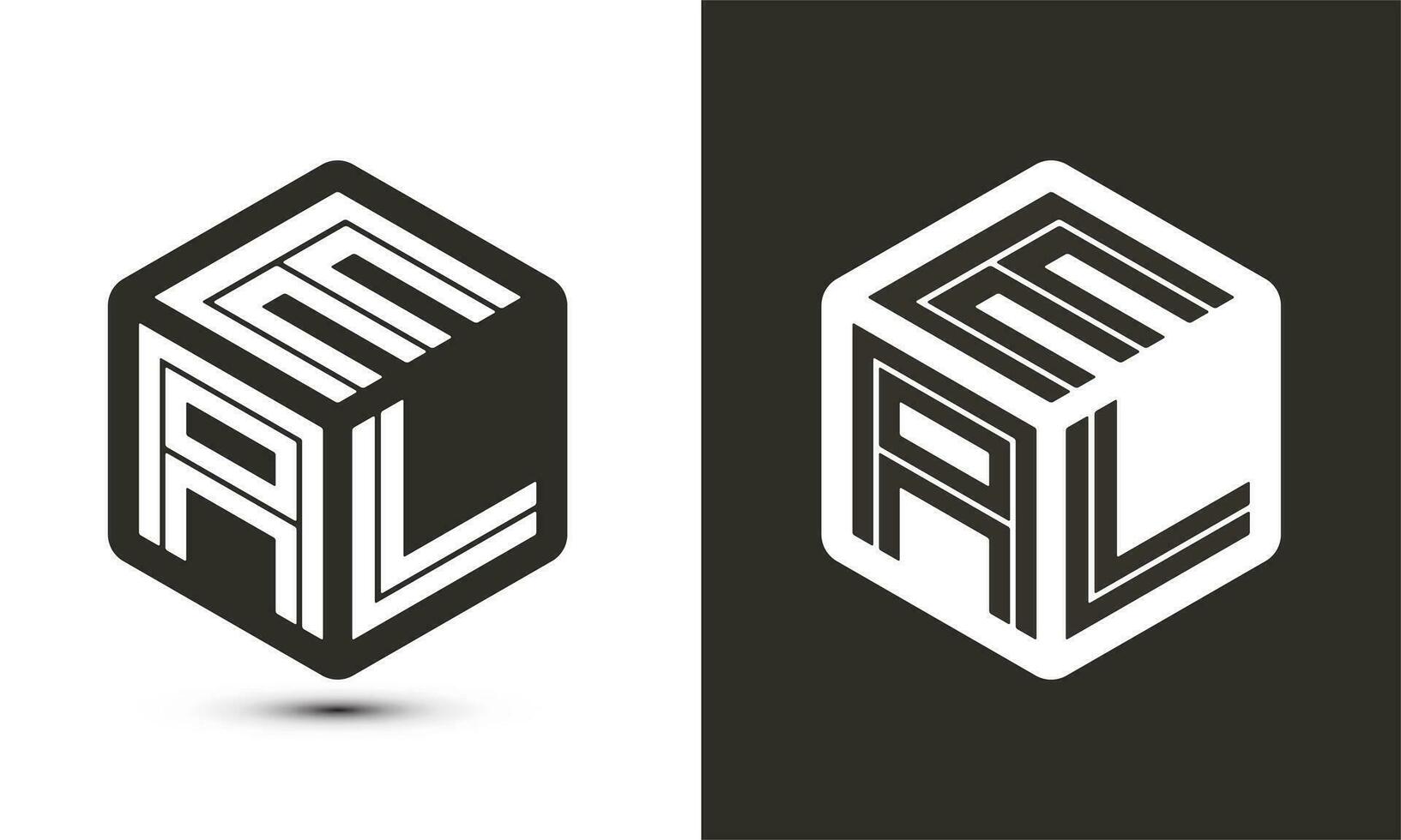 eal Brief Logo Design mit Illustrator Würfel Logo, Vektor Logo modern Alphabet Schriftart Überlappung Stil.