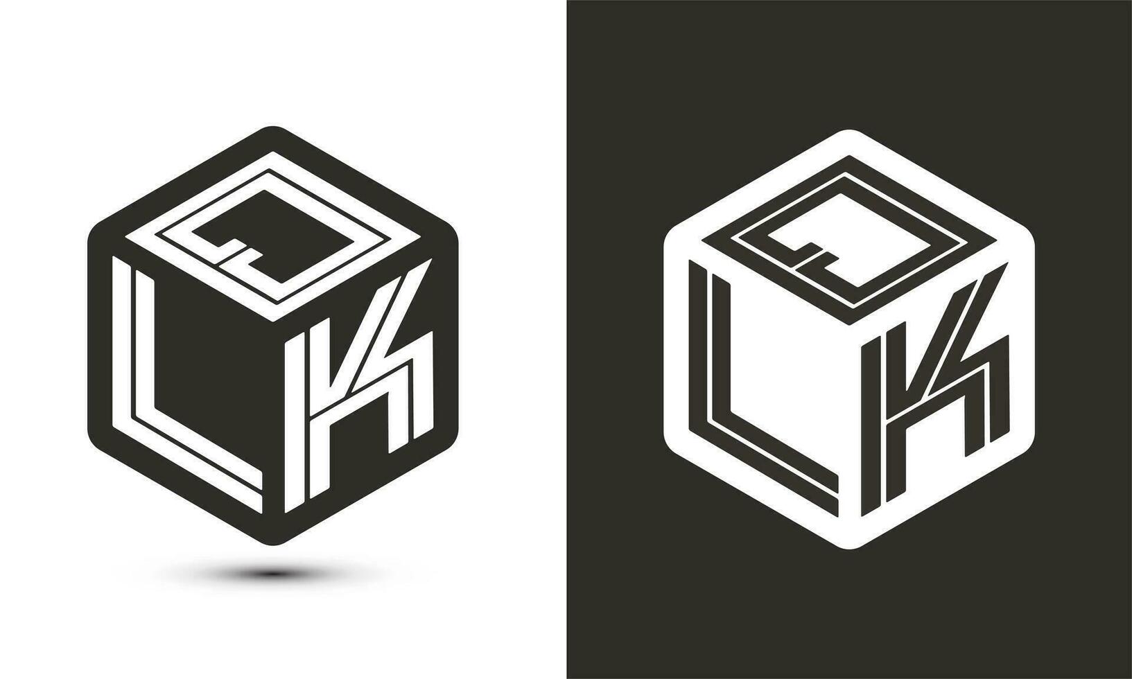 qlk Brief Logo Design mit Illustrator Würfel Logo, Vektor Logo modern Alphabet Schriftart Überlappung Stil.