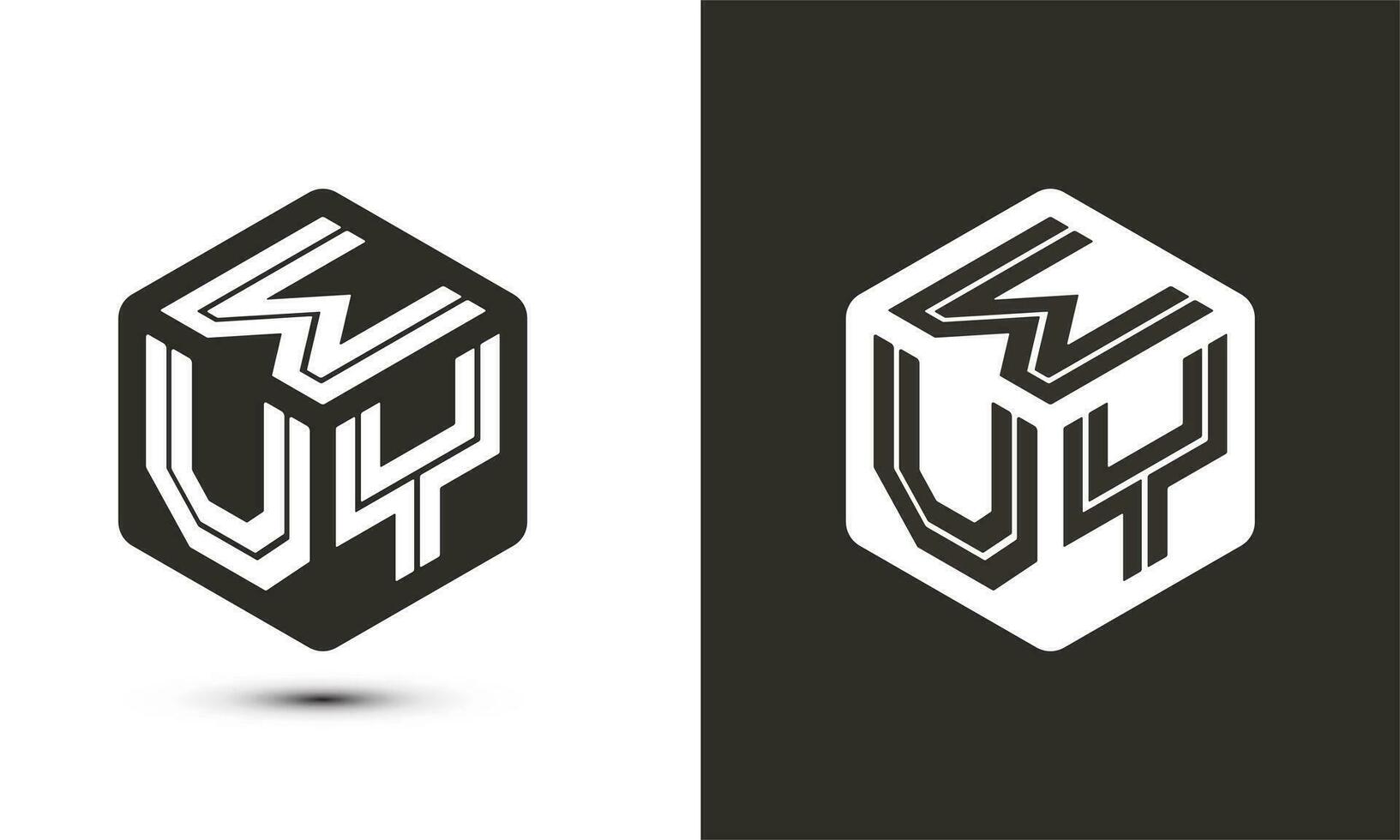 w u y Brief Logo Design mit Illustrator Würfel Logo, Vektor Logo modern Alphabet Schriftart Überlappung Stil. Prämie Geschäft Logo Symbol. Weiß Farbe auf schwarz Hintergrund